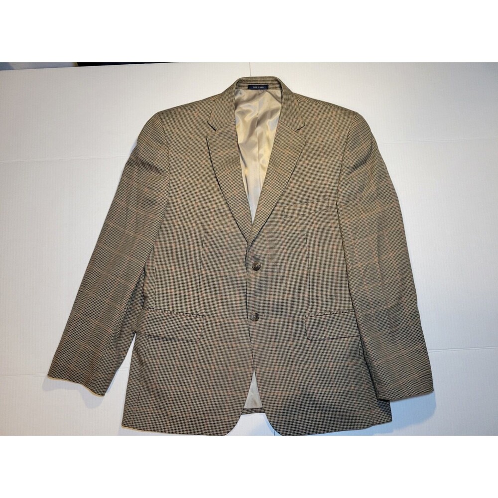 Vintage Club Room Macy's 42S‎ Mens Houndstooth Windowpane 2 Button Blazer Coat